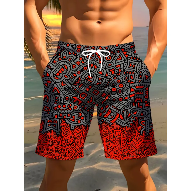 Golf Equipment Drawing - Pantaloncini da Spiaggia da Uomo con
